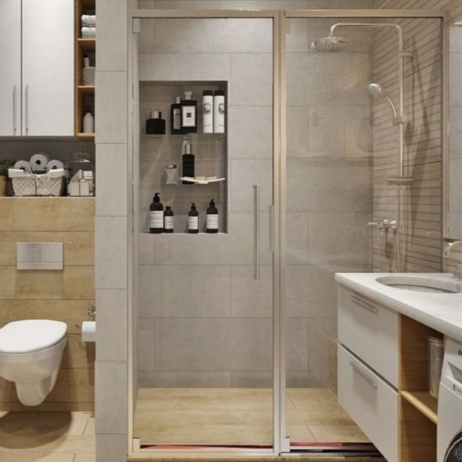 D-TOP shower room with bathtub and grey tempered glass sliding shower room Bathroom Room Toto Toilet Bathroom for house