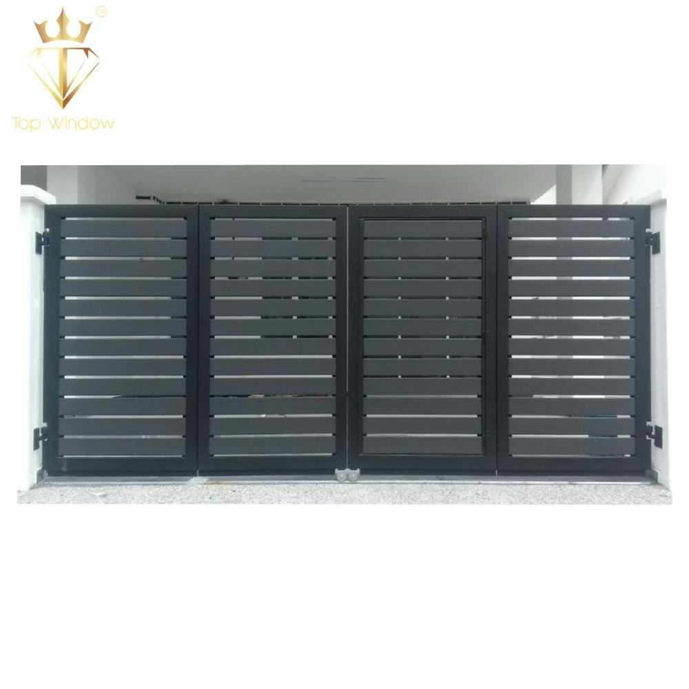 Modern main design slat barrier armvilla garden cast aluminum alloy sliding profile art slide fence aluminium gate for Malaysia