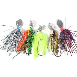 5 Colors 10g/14g Spinner Bait Fishing Lure Waterscreen bearded guy Luya bait Bass Assassin Jigheads Silicone Lure Skirt Material