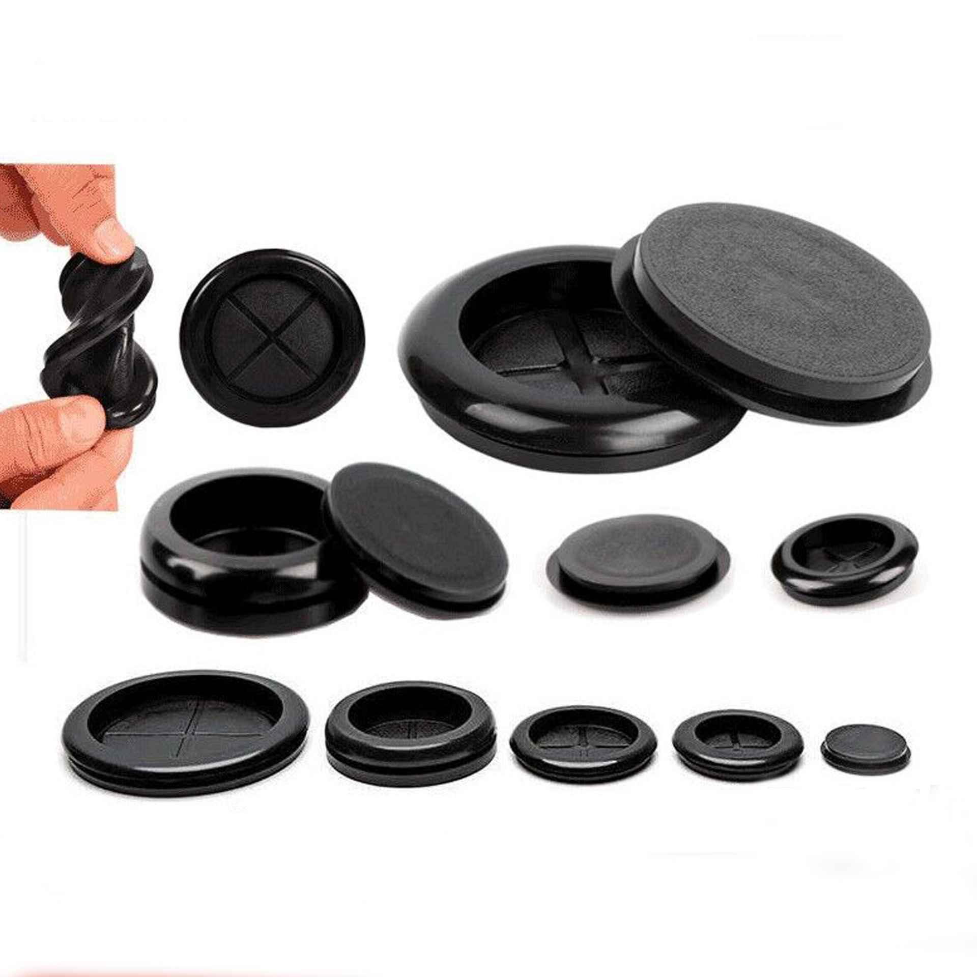 Fire Retardant Neoprene Rubber Round Seal Ring Plastic Parts Cover Wire Harness Protector Cable Grommet for Water Meter Box