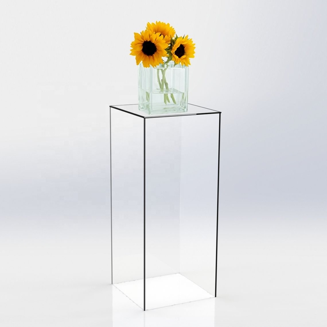 acrylic cube box clear square wedding plinths pedestal cylinders pillar acrylic flower display stand