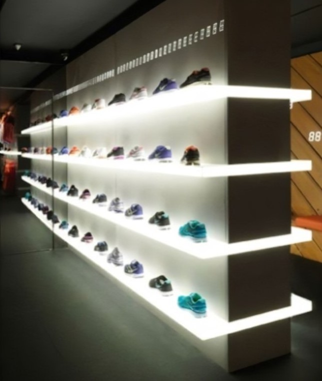 Wholesale display racks light up shoes display shelf Whiskey Display Shelf Rack for Wall Mount - for Showcase Sneaker Wine