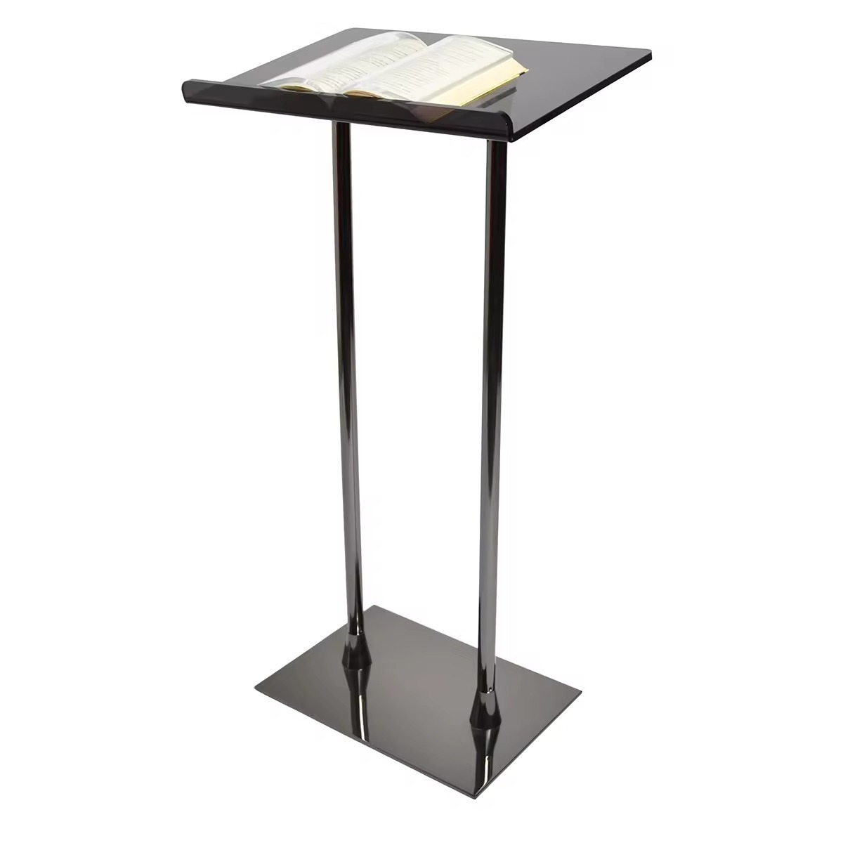 Modern Design Black Stainless Steel Lectern Podium Speech Lectern Stands Podium Pulpit For Church And School