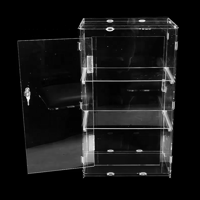 countertop pop wholesale custom clear acrylic display cabinet locking acrylic showcase clear acrylic display case with lock