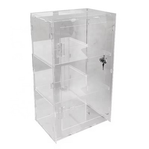 countertop pop wholesale custom clear acrylic display cabinet locking acrylic showcase clear acrylic display case with lock