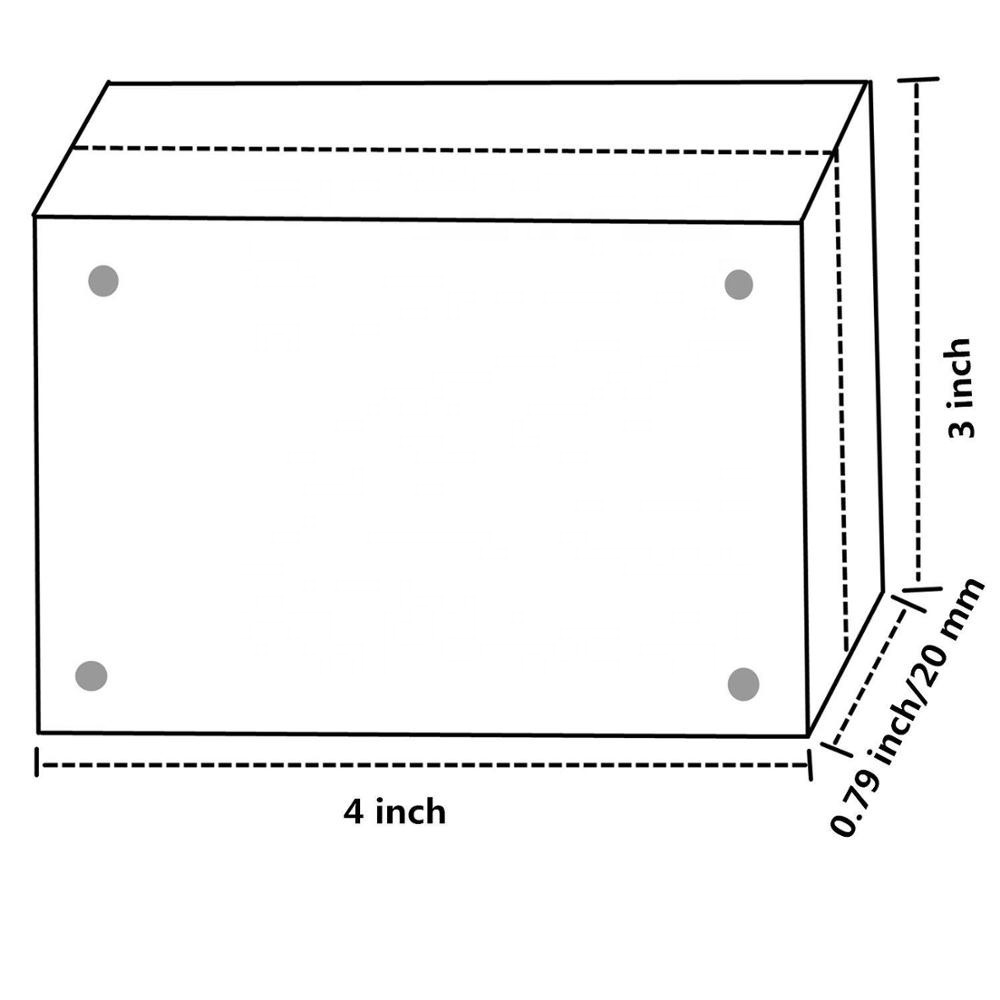 Clear Acrylic Magnetic Photo Frame Block 3x4 inches Picture Display Desktop Bookshelf Standing,Double Sided Thick Picture Frames