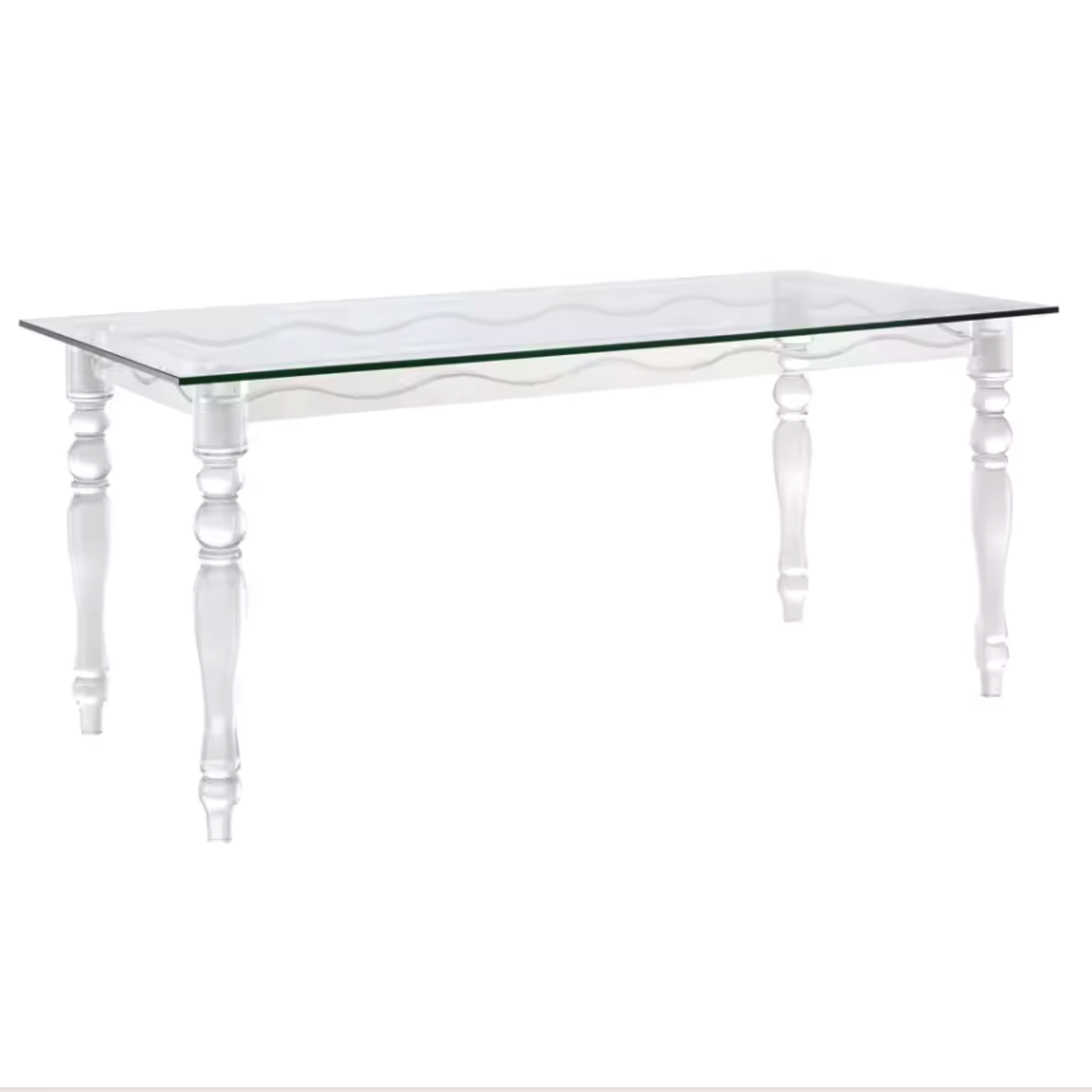 Modern 180cm Banquet Ghost Clear Sweetheart Acrylic Wedding Table for Groom and Bride