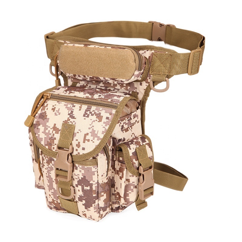 Custom Logo Outdoor Thigh Drop Leg Bag Waist Fanny Pack Motorcycle Ride Riding Travel Hiking Camo Tactical Leg bag for Men Women