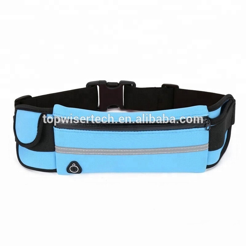 Wholesale Adjustable elastic neoprene waterproof fitness colorful fanny pack belt running sports waist bag for iphone xs max