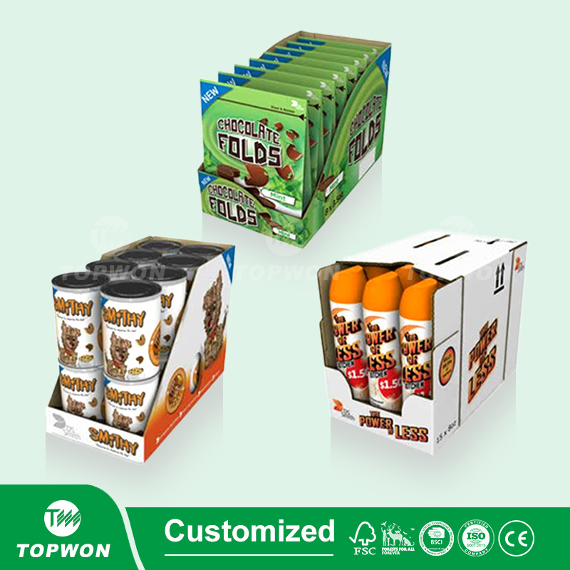 Foldable Corrugated  Paper Chewing Gum Oil Cigar Snack Food Cardboard Counter Display Box