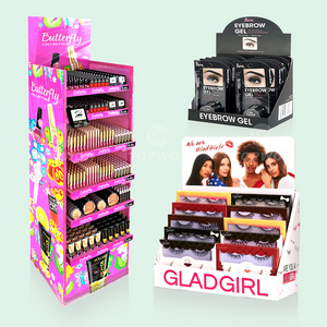 Retail Cardboard Eyelash Sales Display Rack Store Shelf Eyelash Display Stand