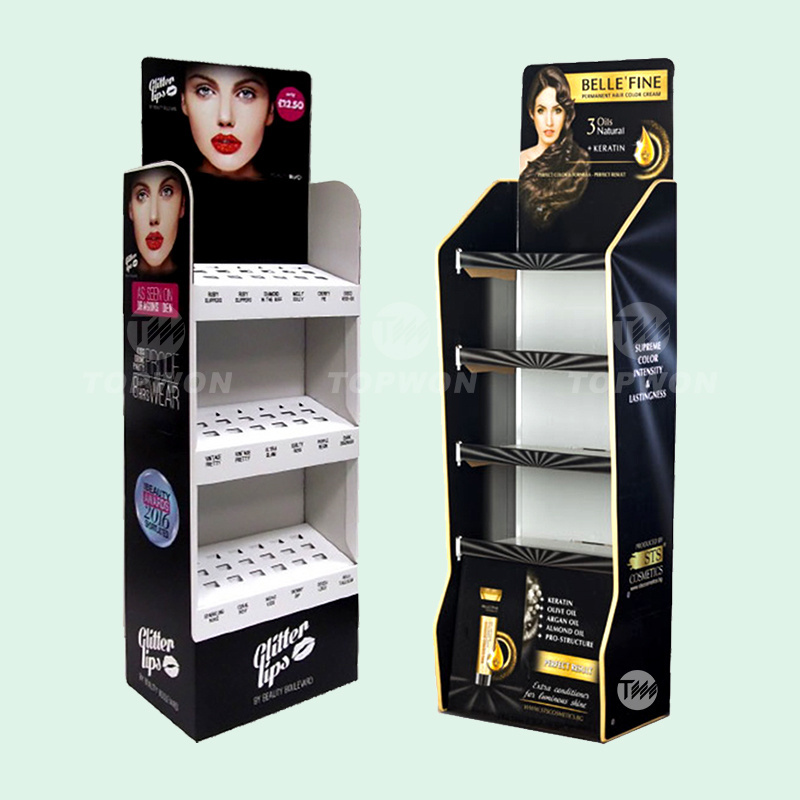 Custom Corrugated Retail Store Display Shelve For Makeup Retail