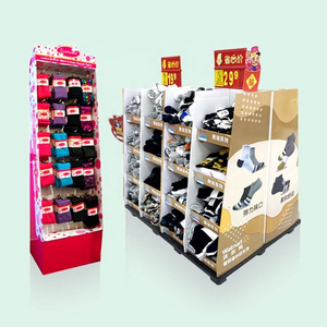 Retail Sock Shirt Shoes Stand Display Corrugated Floor Cardboard Shop Store Clothing Display Rack