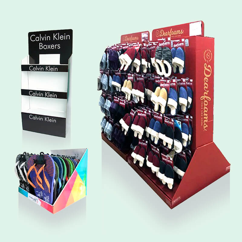 Custom Corrugated Pdq Display Box Shelf Cardboard Display Stand For Shoes Eraser Shirt