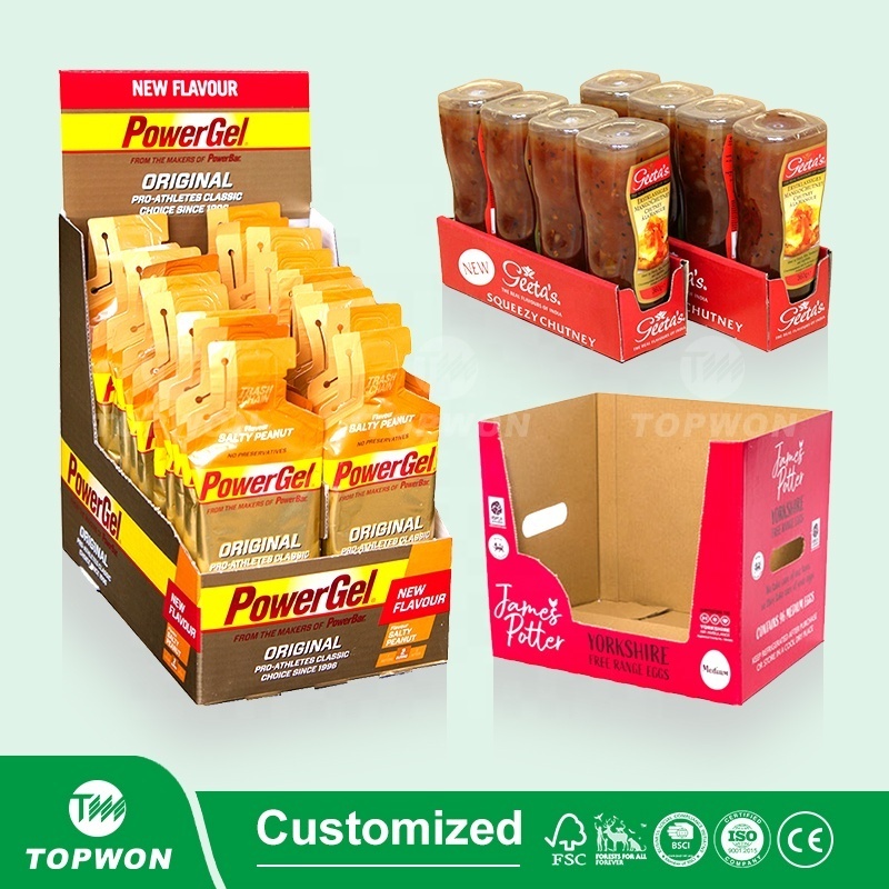 Custom Cardboard Candy Ship Boxes Display Tear Away Counter Retail Display Shipper Box Display Box Retail Advertising Stands