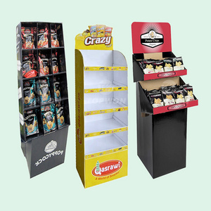 Retail Supermarket Chips Floor Stand Display Snack Shelf, Snacks Hanging Display Rack