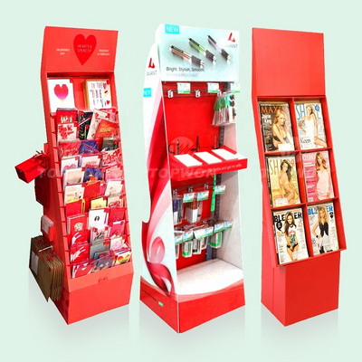 Cardboard Stationary Shop Display Stand Comic Book Pen Shelve Greeting Card Magazine Display Rack