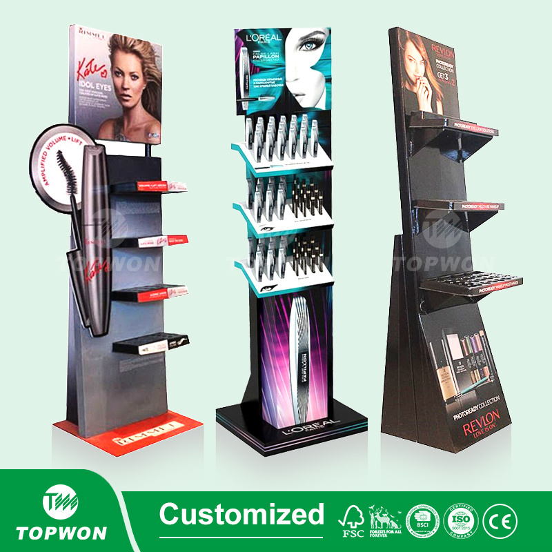 Retail Cardboard Eyelash Sales Display Rack Store Shelf Eyelash Display Stand