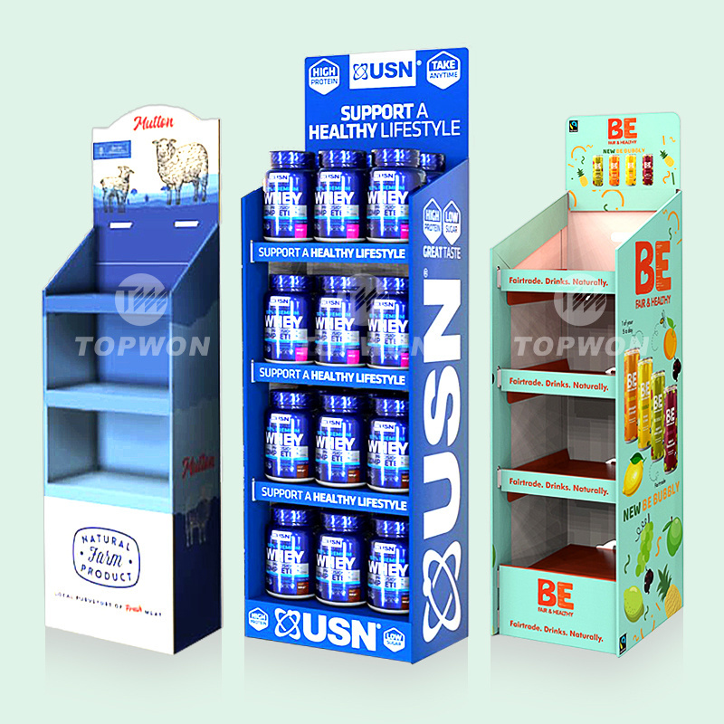 Supermarket Cardboard Beverage Beer Can Wine Soft Drink Display Stand, Beer Beverage Liquor Store Bottle Wine Display Rack