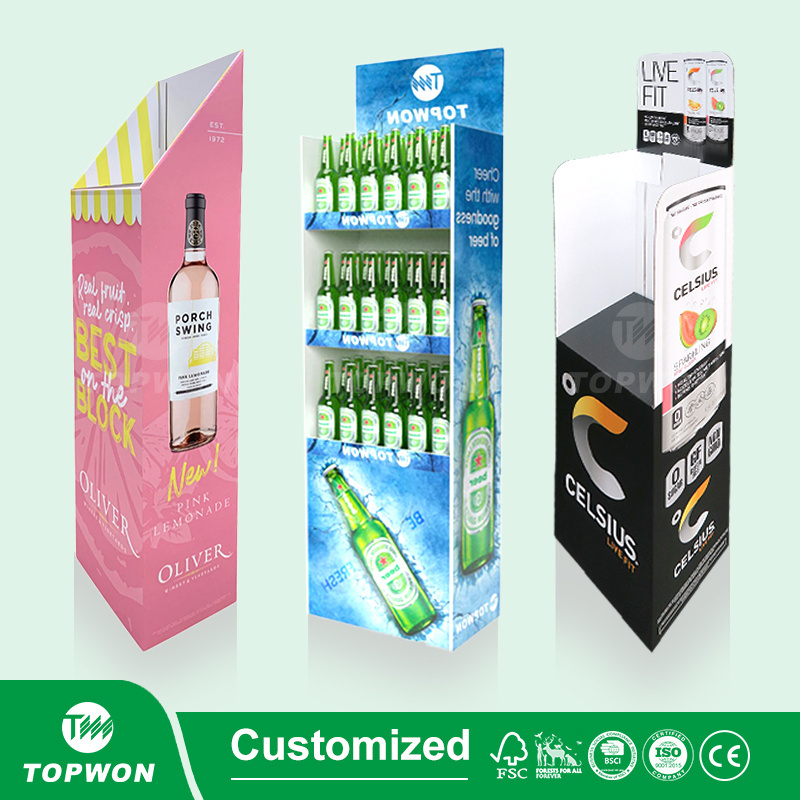 Custom Cardboard Beer Wine Liquor Store Counter Displays, Paper Display Rack For Liquor Store