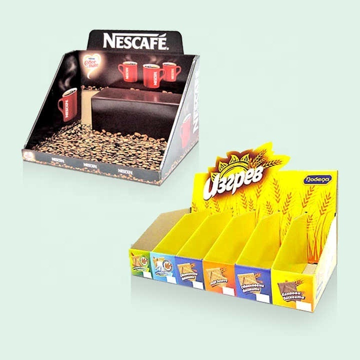 Supermarket Retail Pdq Display Box Cardboard Counter Top Display Box Chocolate Nuts Coffee Biscuit chewing gum Display Box