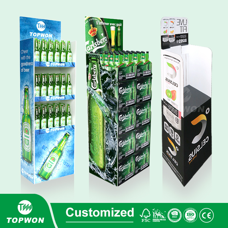 Custom Cardboard Beer Wine Liquor Store Counter Displays, Paper Display Rack For Liquor Store