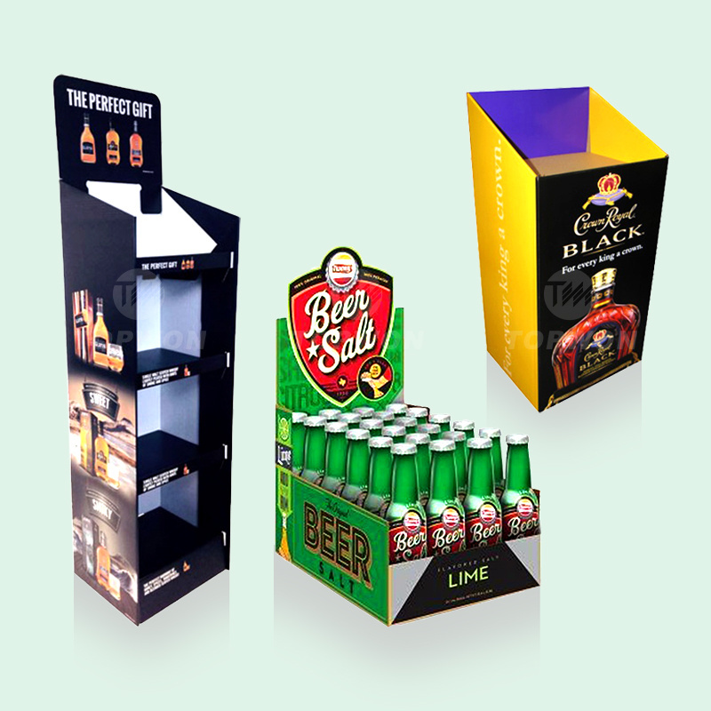 Custom Cardboard Beer Wine Liquor Store Counter Displays, Paper Display Rack For Liquor Store