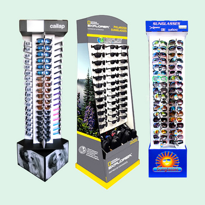 Cardboard Corrugated Sunglasses Floor Display Shelf Retail New Sunglasses Display Rack Stand