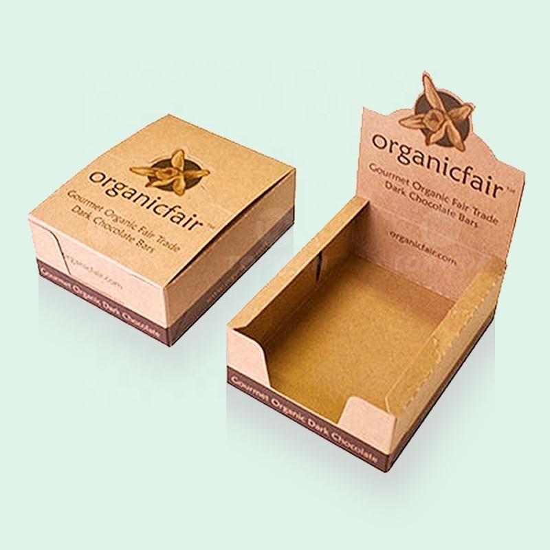 High Quality Retail Kraft Paper Counter Display Stand Cardboard Pdq Display Box Snack Nut Coffee Chocolate Candy Display Box