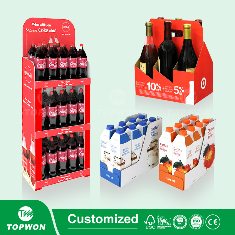 Paper POP Floor Retail Store Product Display Unit Stands Corrugated Candy Food Beverages Cardboard Display Rack