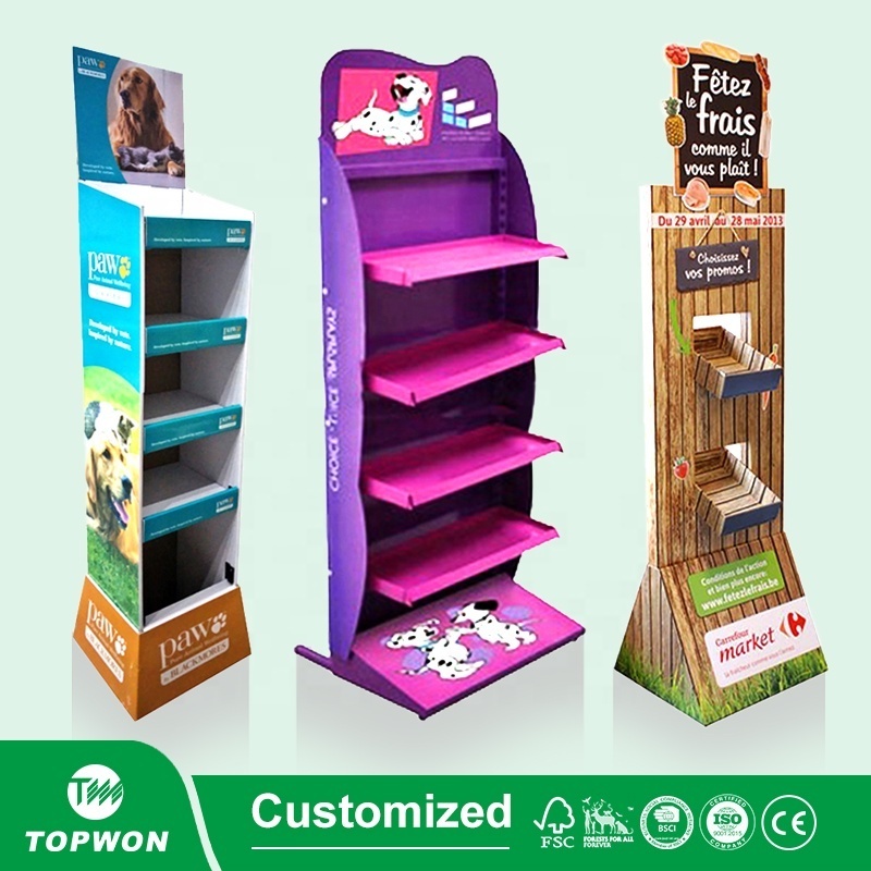 Custom Logo Cardboard Pet Dog Accessories Leash Clothe Collars Shop Store Display Rack