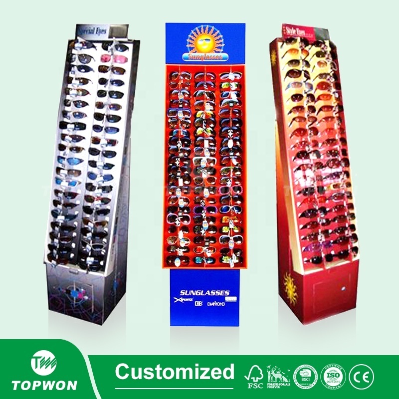 Corrugated Cardboard Eyeglass Glasses Display Rack Rotating Sunglasses Display