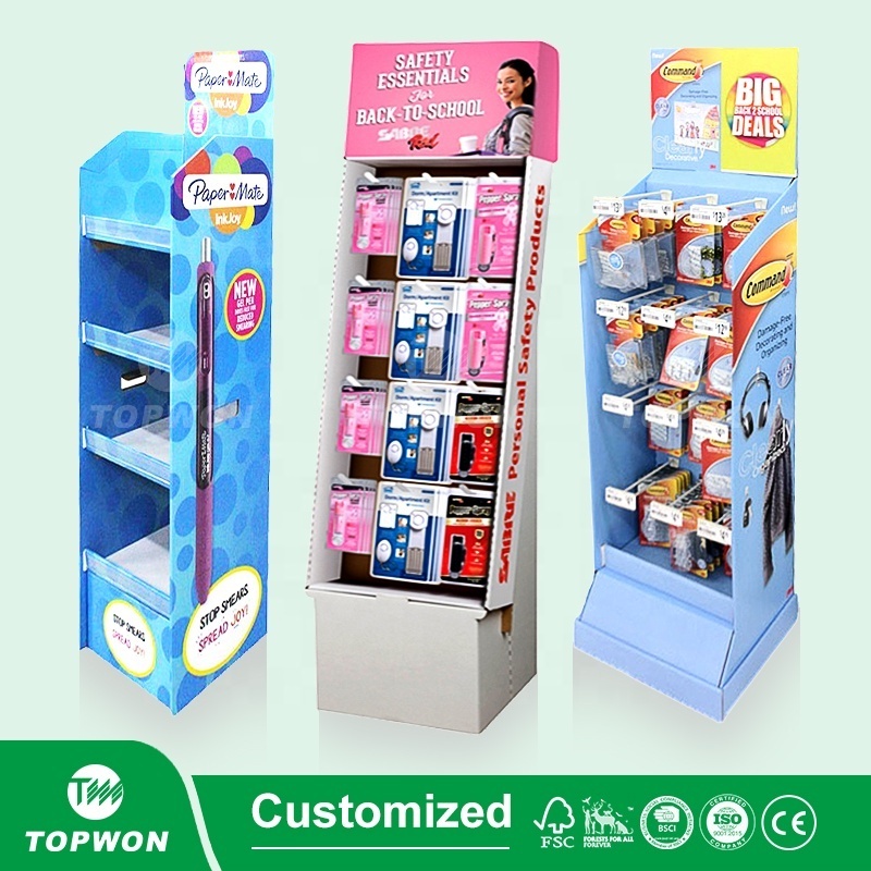 Cardboard Stationary Shop Display Stand Comic Book Pen Shelve Greeting Card Magazine Display Rack