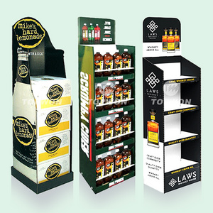 High Quality Supermarket Drink Display Stand Cardboard Pop Display Rack Fruit Juice Water Milk Wine Beer Display Stand