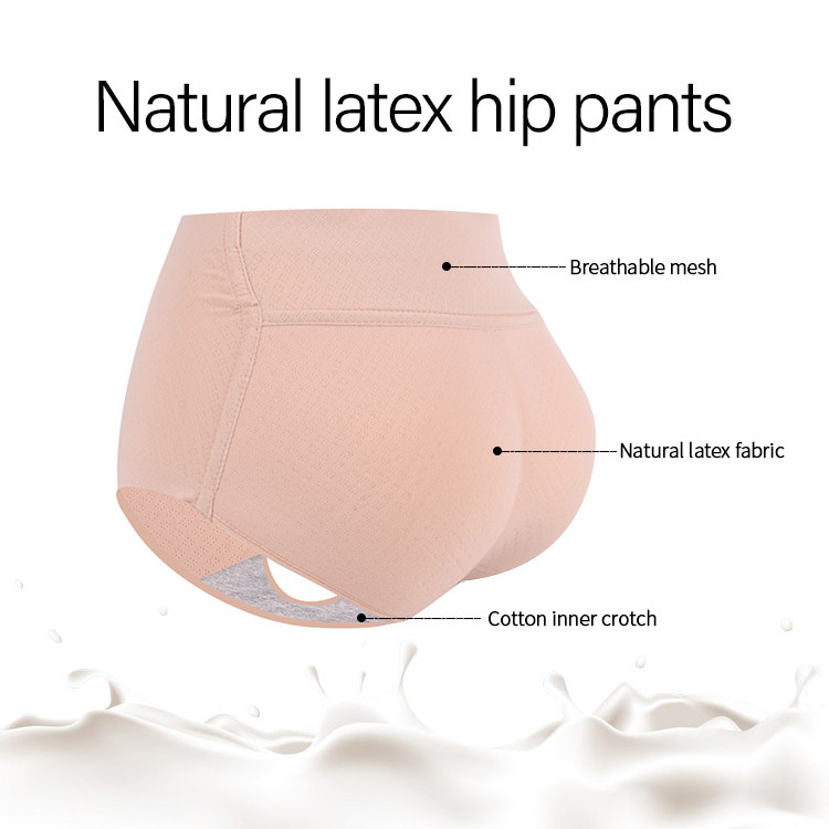 latex and cotton butt enhancer shape panty seamless push up hip rubber sexy panties for women