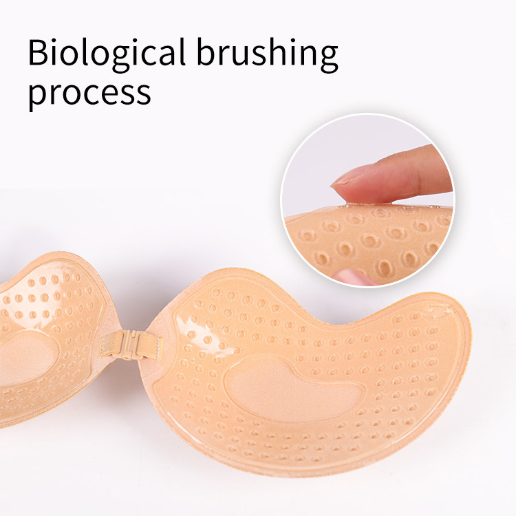 Hot Selling Breathable Push Up Strapless Sticky Mango Shape Cup Silicone Adhesive Bra