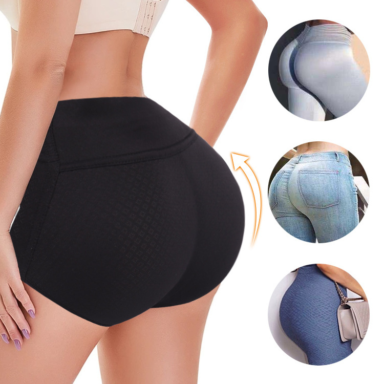 latex and cotton butt enhancer shape panty seamless push up hip rubber sexy panties for women