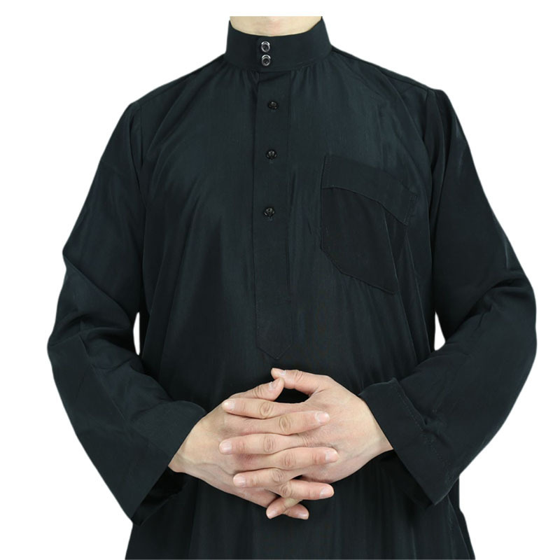 High Quality Men Black ethnic clothing Thobe for Sale al aseel thobe