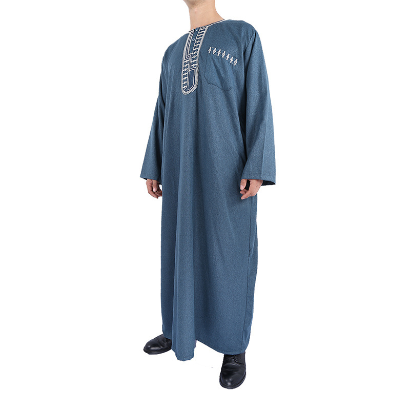 Good quality cotton linen men thobe wholesale islamic clothing