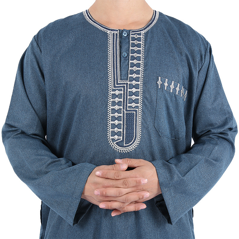 Good quality cotton linen men thobe wholesale islamic clothing