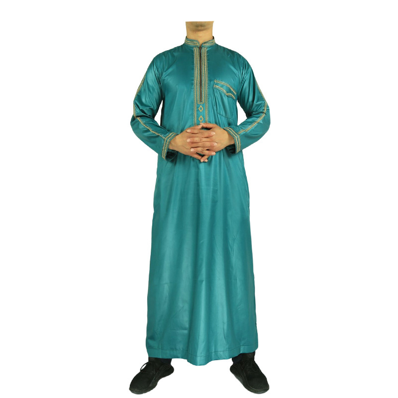 Qatar Thobe  Men Dubai  Kaftan quamis islamic clothing Robes men abaya Muslim Clothing qatar men thobe