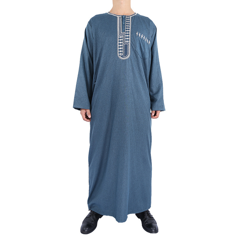 Good quality cotton linen men thobe wholesale islamic clothing