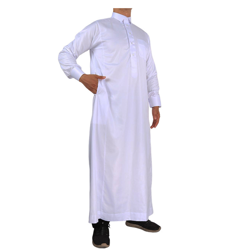 2022 Hot Sales New Model Saudi Style Al Haramain Thobe High Quality Khamis Arab Islamic Clothing Thobe