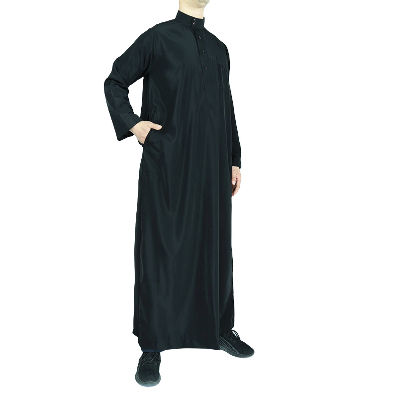 High Quality Men Black ethnic clothing Thobe for Sale al aseel thobe