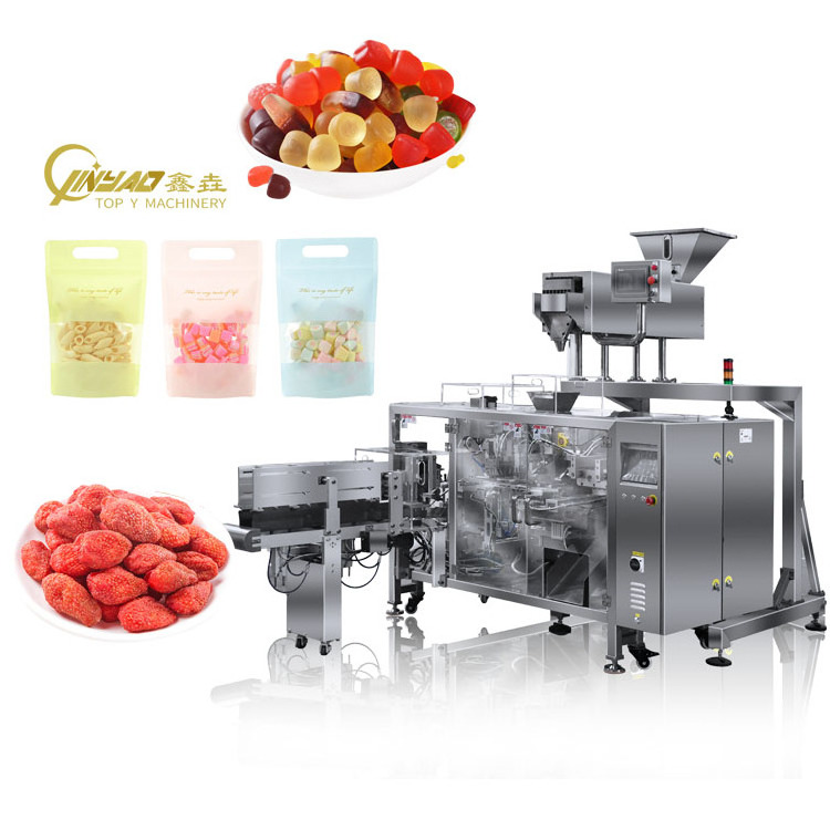 Automatic stand up pouch gummy candy counting packing machine pre-made zip bag small hard candy packing machine