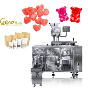 Automatic stand up pouch gummy candy counting packing machine pre-made zip bag small hard candy packing machine