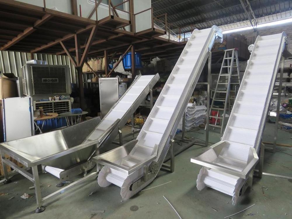 Table Top Slat Modular Flexible Acclivitous baffle PU PVC Conveyor Food Transfer Grade Chips Farm Grain Belt Conveyor