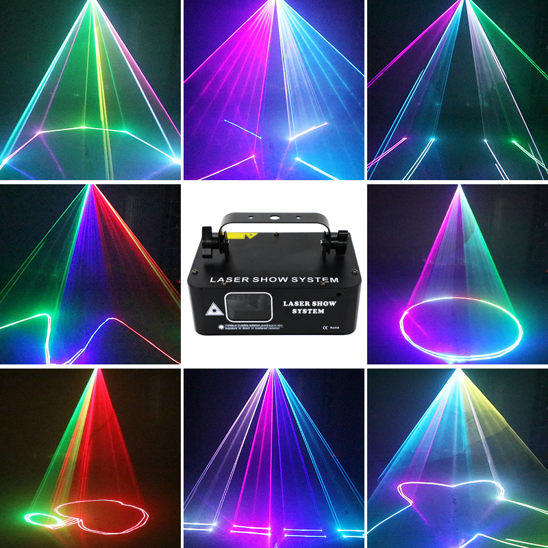 Full Color one Head Laser lamp DMX Animation Projector Party Beam Lights Sound Activated Lazer Light For Night Club Dance floor