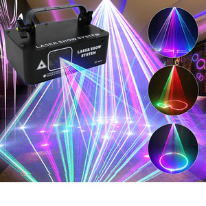 Full Color one Head Laser lamp DMX Animation Projector Party Beam Lights Voice control Lazer Light For Night Club Dance