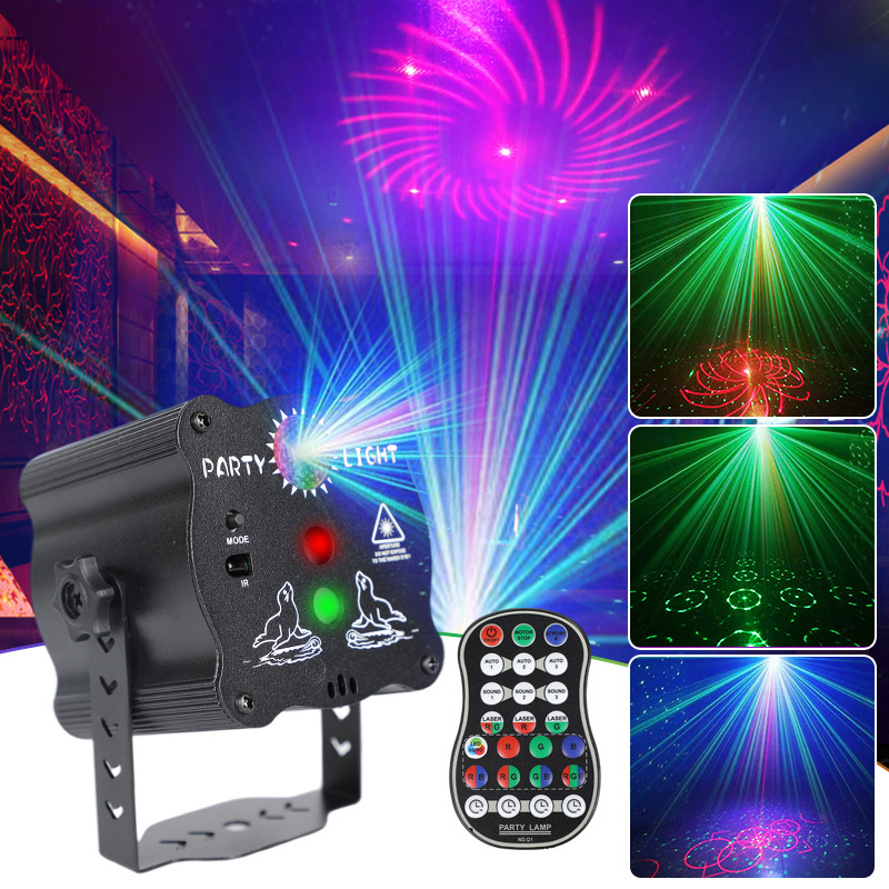 Mini dj led light with remote & voice control rgb  disco lamp laser projector light for party night club ktv wedding dance floor